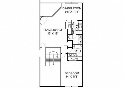 A1 floor plan Kensington Grove apartments